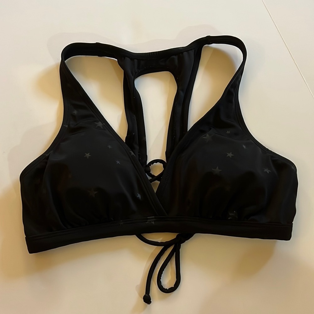 Joy Lab Black Bikini Top with Stars size Medium